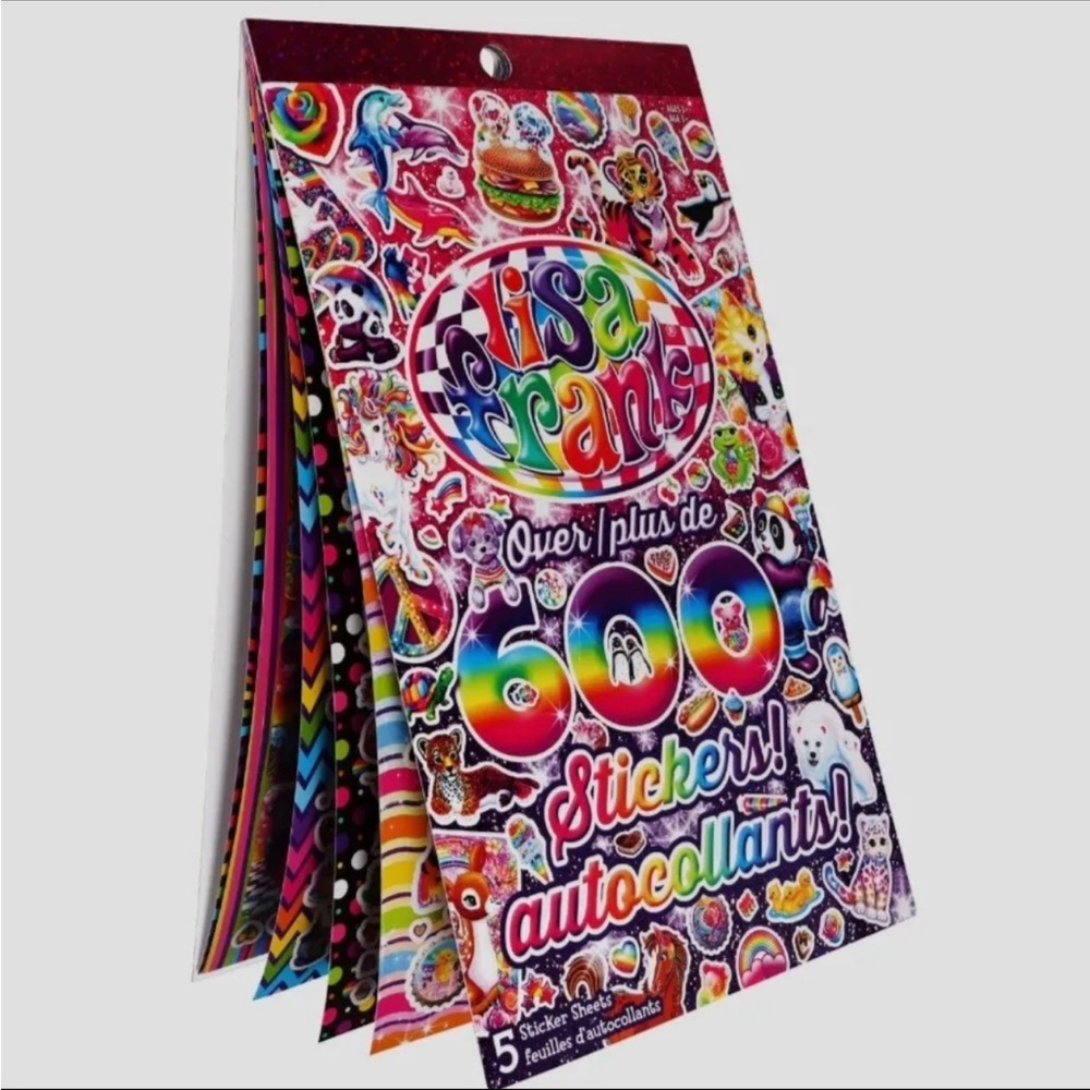 LISA FRANK Sticker Book Over 600 Stickers 90’s Kids Retro Unicorns Puppies, NEW